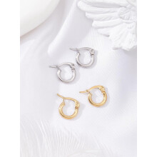 Mini Hoop Earrings for Women 2 Colors 12 Pairs