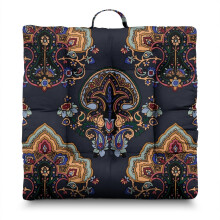 Boho Meditation Cushion Paisley Square 22 x 22 inches