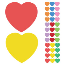 Heart Paper Cutouts Assorted Colors 108 Pieces