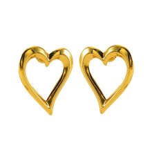 18k Gold Plated Heart Stud Earrings for Women