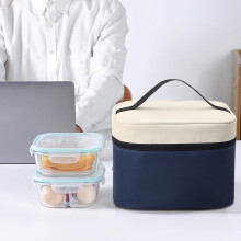7-inch dubbellaagse geïsoleerde lunchtas, waterdichte koeltas, marineblauw