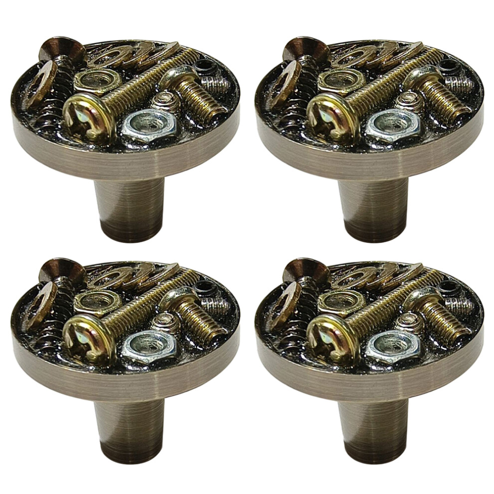 Top-Max 4Pcs Steampunk Style Metal Door Knob Zinc Alloy Handles For Drawers Doors Cupboards (Black) 9489952887678