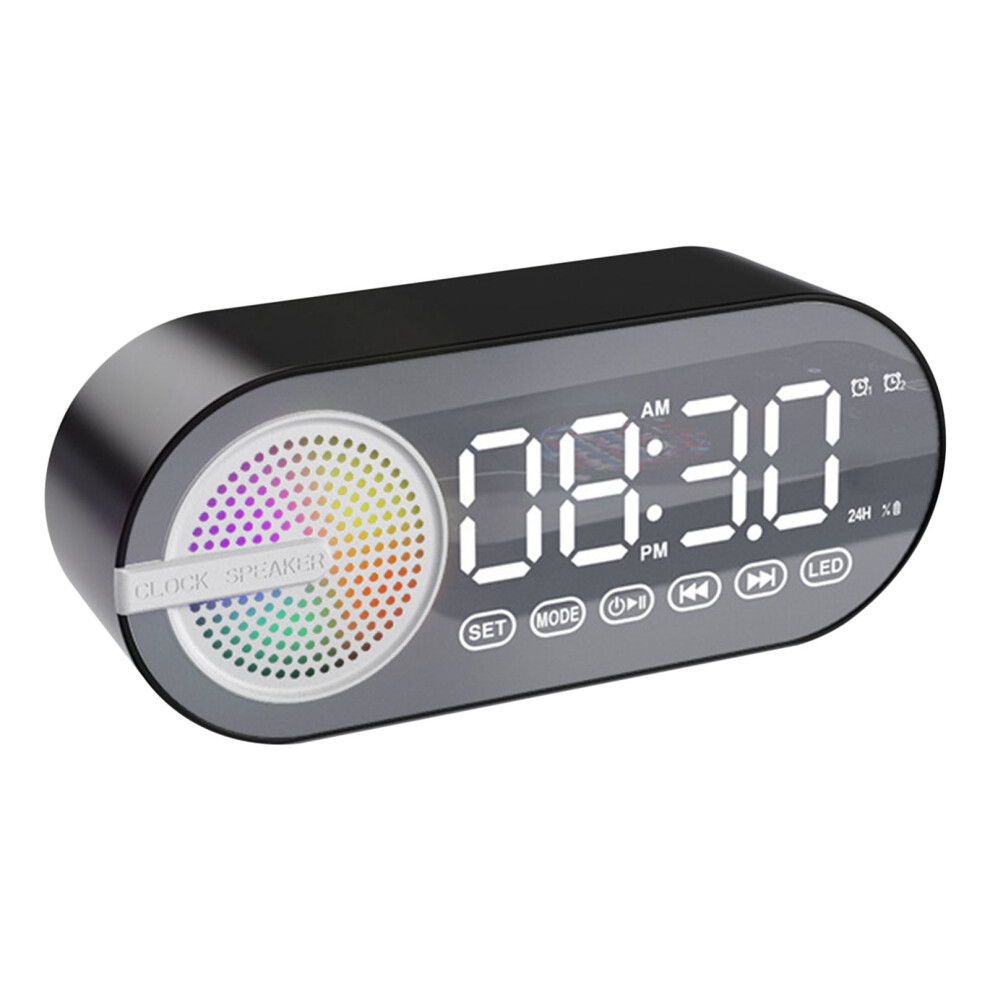 Mini Bluetooth Speaker Clock With Alarm, Voice Control & Subwoofer – Compatible With Ios/Android 9489952888521