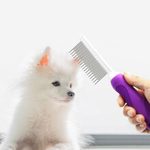 EGYMEN 18+17 Pins Stainless Steel Pet Comb, Close-toothed Pet Grooming Tool, Long and Short Tooth Pet Brush, Durable Pet Hair Care Comb