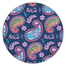 Nappe ronde élastique 114–132 cm, tissu Oxford imperméable, motif cachemire, lavable et réutilisable pour pique-nique ou fête