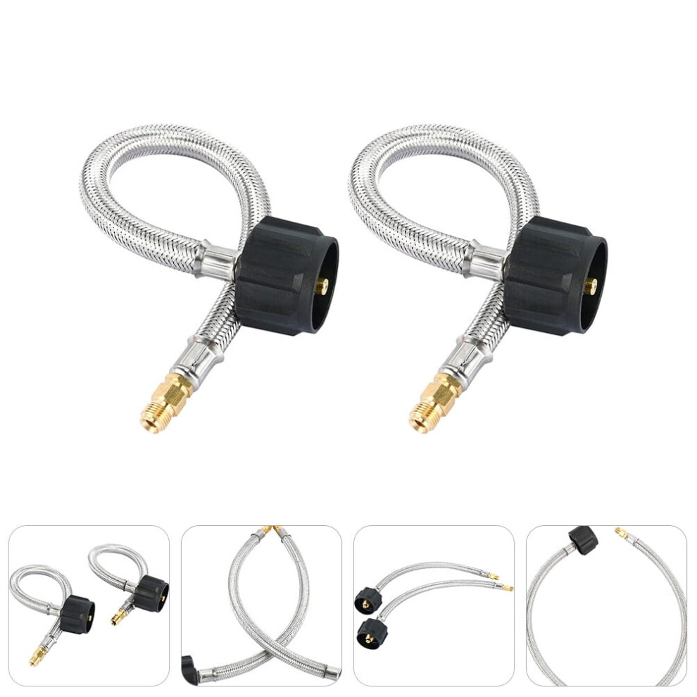 2 Pack Rv Propane Hose Pigtail - 1/4 Male Inverted Flare With Propane Tank Type - Suitable For Dual Propane Regulator 9489952888873