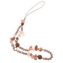 Soimiss Beaded Phone Charm Strap Stone Coffee 1Pack