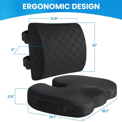 Cuscino in memory foam per sedile auto, ufficio e sedia a rotelle 1