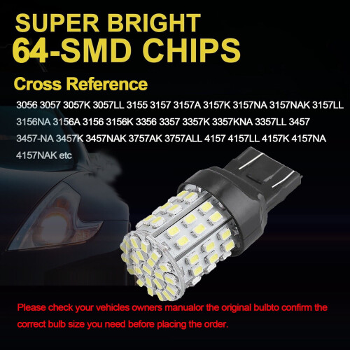 Λαμπτήρας LED 4X3157 3156 64SMD με οπίσθιο φλας και οπίσθιο φρένο LED, πλευρικός δείκτης DRL 1