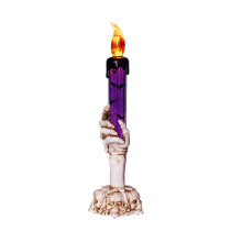 Halloween liekittömät kartiokynttilät violetit LED-välkkyvät, 8 kpl