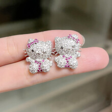 925 Sterling Silver Stud Earrings Cubic Zircon Jewelry For Women