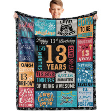 10-Year-Old Boy Birthday Gift Set: Fun Blanket (60"x50") & Decor – Compatible with Kids' Rooms