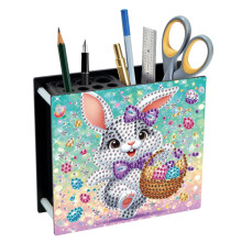 (Easter-1) Easter Acrylic DIY Diamond Art Painting Pen Holder, Creative Design Desktop Organizer Storage Ornaments