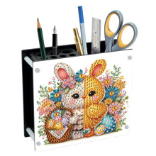 (Easter-5) Easter Acrylic DIY Diamond Art Painting Pen Holder, Creative Design Desktop Organizer Storage Ornaments