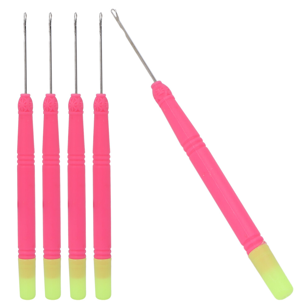 Plastic Crochet Hair Extension Hook - Rose Red & Green, 14.8cm