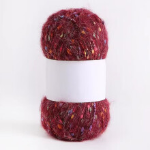 Colorful Wine Red Crochet Yarn, 2 Rolls Worsted Weight, 40% Polyester/60% Acrylic, Soft & Durable for Knitting & Crocheting