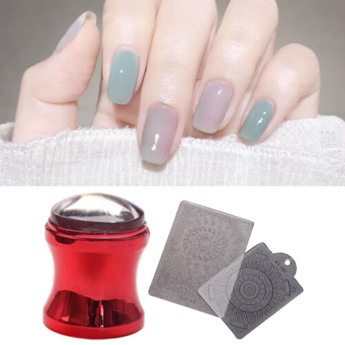 Nail Art Silicone Stamper And Scraper Set Tool Easy Operate Rose Golden 2