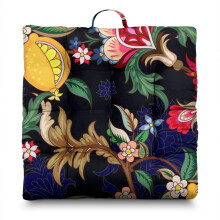 Meditační podložka s motivem Paisley, polštář na podlahu s boho čtvercovým vzorem pro uvolněné sezení a cvičení jógy 22x22