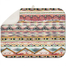 Soft boho kitchen drying mat 18x24 Inch with floral print, microfiber construction, washable and compact for storage