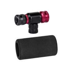CO2 Fahrradreifenfüllventil 16g mit Freeze Guard Schwarz-Rot, 40g