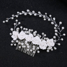 Épingle à cheveux de mariée en cristal et perle – Alliage doré, 1 pièce