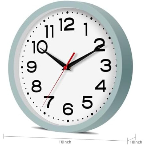 10 inch Silent Wall Clock in Blue Grey 1