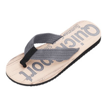 Men's Lightweight Non-Slip Wood Grain Leather Flip Flops – Casual Beach Style, Size 13-14, Spring/Summer
