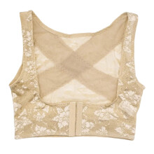 Wireless Bras for Women Bust Lifting Push Up Bra with Lace Corset Design for Enhanced Shape, Beige, Size XL