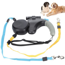 Laisse chien double tête 3m - Avec éclairage LED