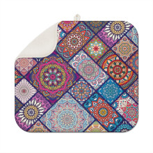 Bohemian Kitchen Dish Drainer Mat 16x18 Inch Super Absorbent Microfiber Washable Reusable Dish Drying Pad for Home Use