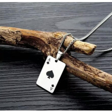 Mote Delikate Smykker Sølv Ace Of Spades Poker Anheng Halskjede Kjede