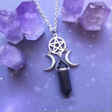 Naszyjnik z wisiorkiem pentagram w stylu vintage gotyckim, 14 cali