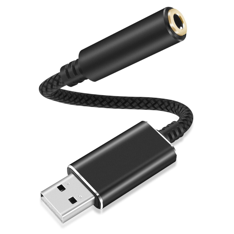 Usb To 3.5Mm Trrs Audio Adapter, External Stereo Sound Card, Compatible With Mac, Ps4, Pc, Laptop, Desktop (, 20Cm) Black 9448483011273