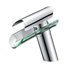 Waterfall Glass Faucet Single Handle Single Hole Bathroom Sink Faucet Widespread Deck Mount Finish Mixer Tap