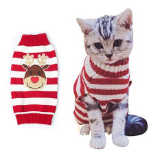 Kattegenser Jul Julenissen Kjæledyr Katt Vinterstrikk Varme Klær Medium