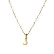 Women's stainless steel initial pendant gold plated A-Z