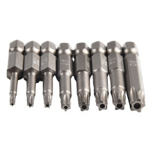 1Pc 50Mm 1/4 Hex Shank Magnetic Five-Point Torx Screwdriver Bit with Hole T8-T40 T40