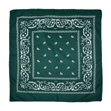(Dark Green) Polyester Paisley Cashew Flower Square Scarf, Household rags Multi Purpose Cowboy Polyester Headbands 22x22 Inch Christmas clearance