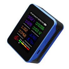 10IN1 Raumluftqualitätsmesser, 2,8" TFT-Display, USB-C, Blau-Schwarz