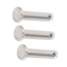 50 Pcs M6x25mm Stainless Steel Round Clevis Pins Flat Head, Silver