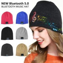 Morttic Wireless Smart Bluetooth Beanie Hat 4.2 Musical Knit Headset Cap with Headphone Speaker Mic for Men Women Outdoor Sport (Khaki)