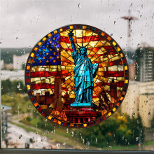 Home Decoration Glass Pasting PVC Colored Window Film, Patriotic Independence Day Window Sticker Decal