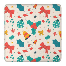 Tafelkleed met kerstthema en volledig elastische rand, vierkant formaat 36x36 cm, ontworpen om plat en kreukvrij te blijven liggen voor een elegante