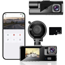 WiFi Dash Cam Front Inside 1080P FHD with Infrared Night Vision 140 Wide Angle APP 16GB Card Included, Car Accessories