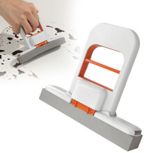 Mini foldable hand mop with self-squeeze sponge for wet/dry