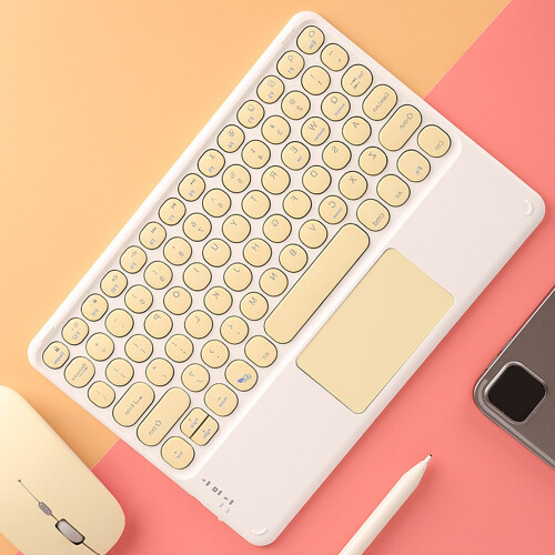 Bluetooth Keyboard with Touchpad, Rechargeable Slim Design for iOS/Windows/Android – Compatible with PC, Tablet, Laptop