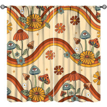 Retro paddenstoelgordijnen Boho Vintage 63x63 inch