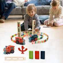 Domino Train Toy Blue with Music 100 Blocks