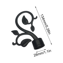 Ensemble de 2 embouts de tringle à rideaux élégants en forme de feuille, diamètre 28 mm.