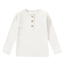 Boys Long Sleeve Ribbed T-Shirt White Size 5-6 Years